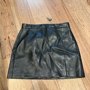 Wilfred Dark Leather Pencil Skirt